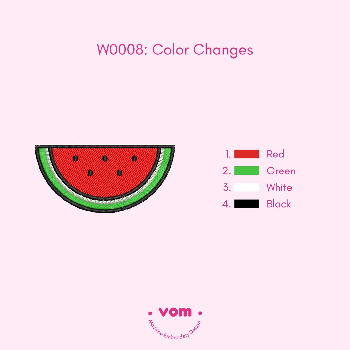 Watermelon Slice Embroidery Design - 11 Sizes