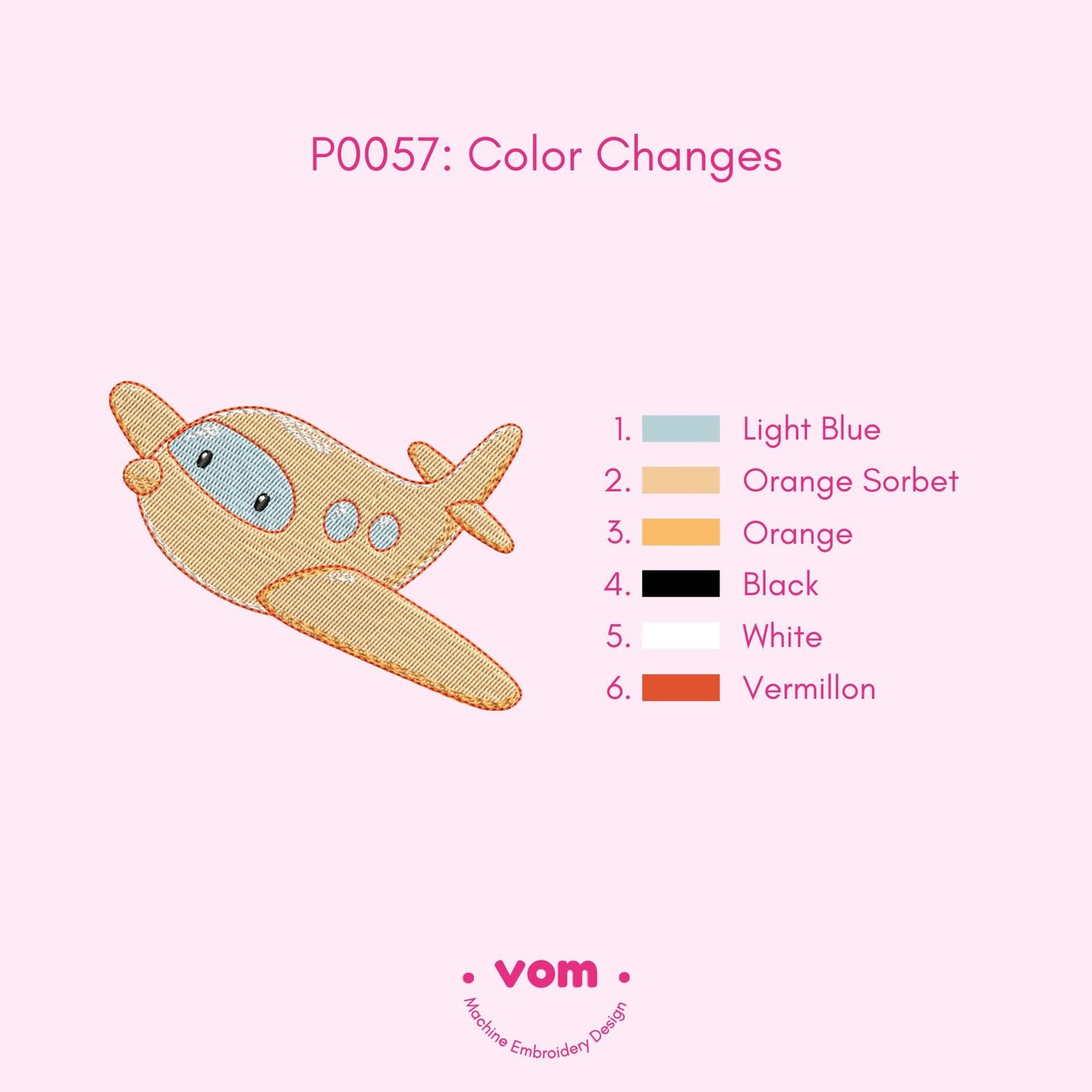 Cute Airplane Embroidery Design - Baby Plane Machine Embroidery Pattern - 7 Sizes!