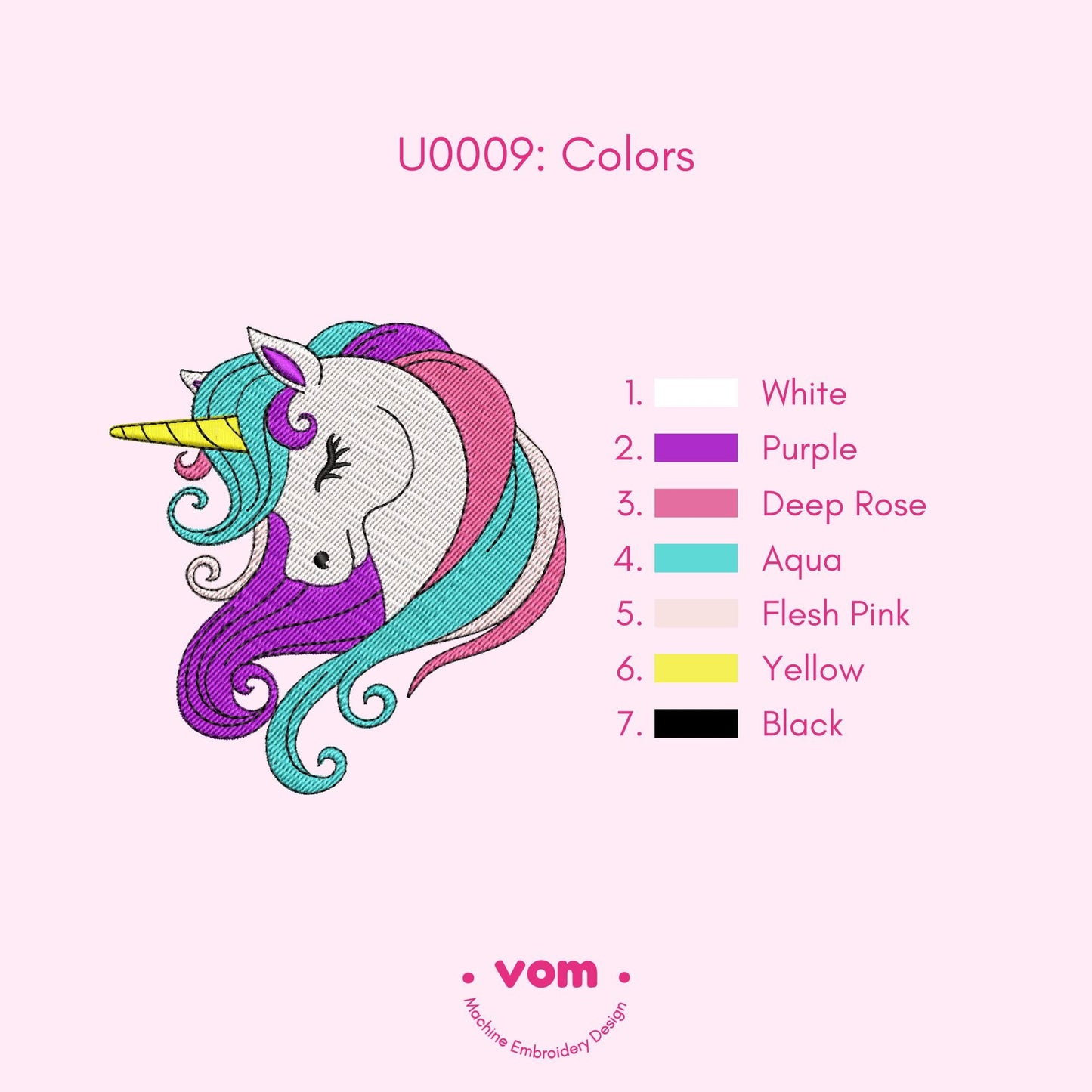 Unicorn - Machine Embroidery Design - 8 sizes!