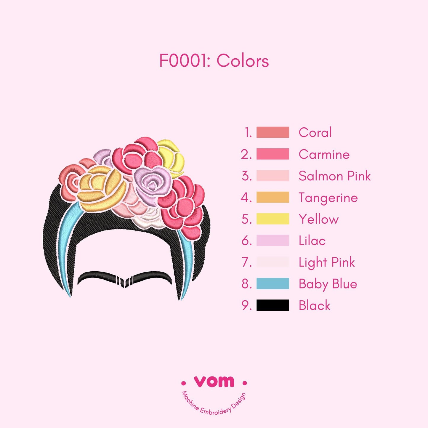 Frida Embroidery Design - 8 sizes!
