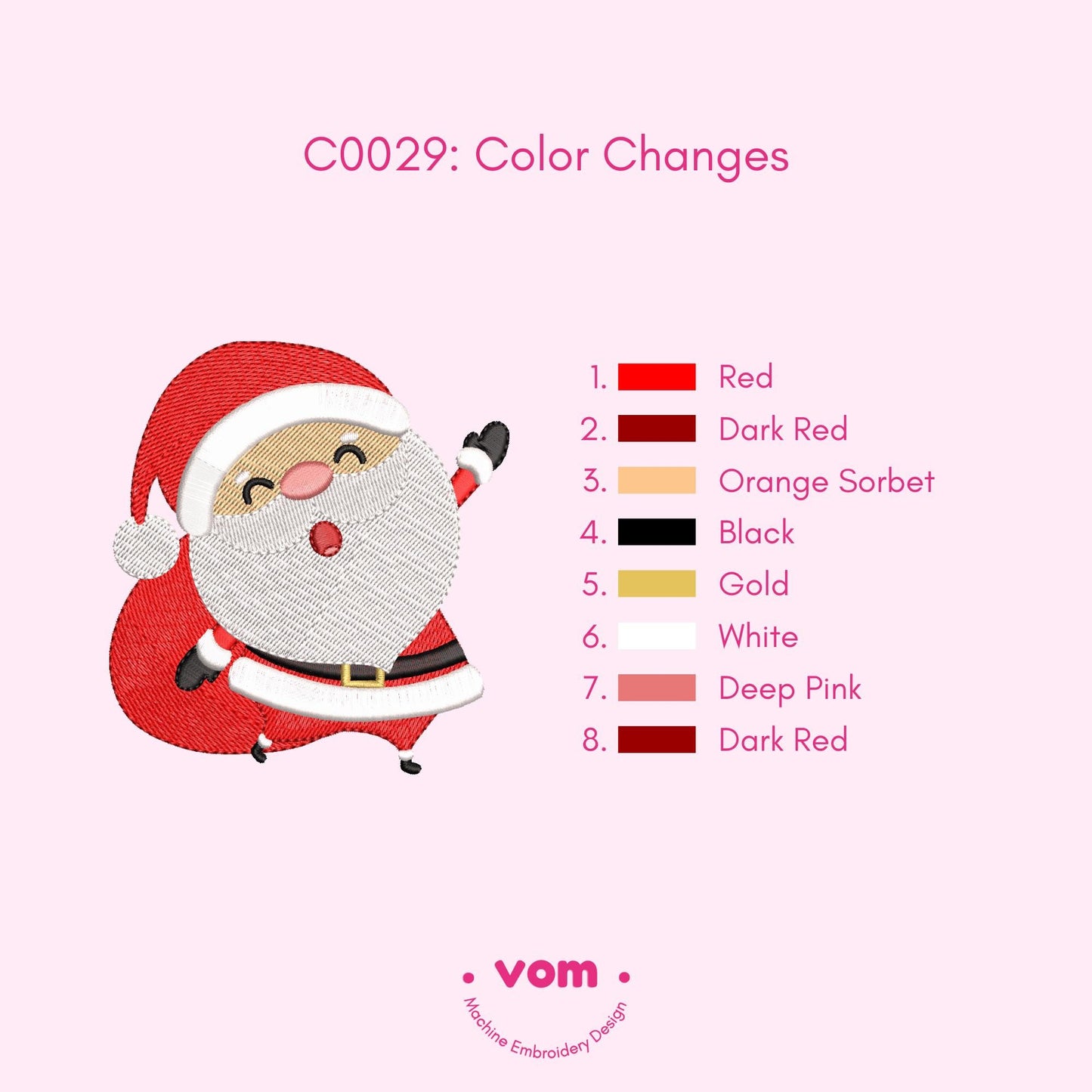 Santa Claus Embroidery Design - Cute and Festive Christmas Pattern for Machine Embriodery - Digital File - 7 Sizes