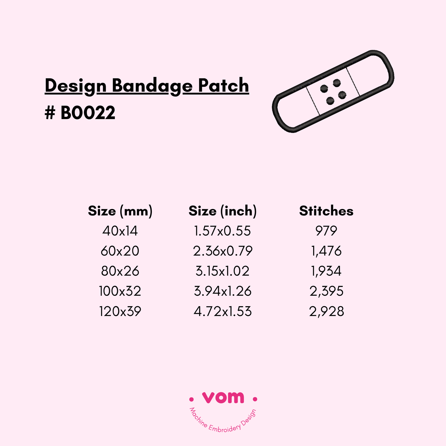 Bandage Patch - Simple Applique Embroidery Design - 5 Sizes