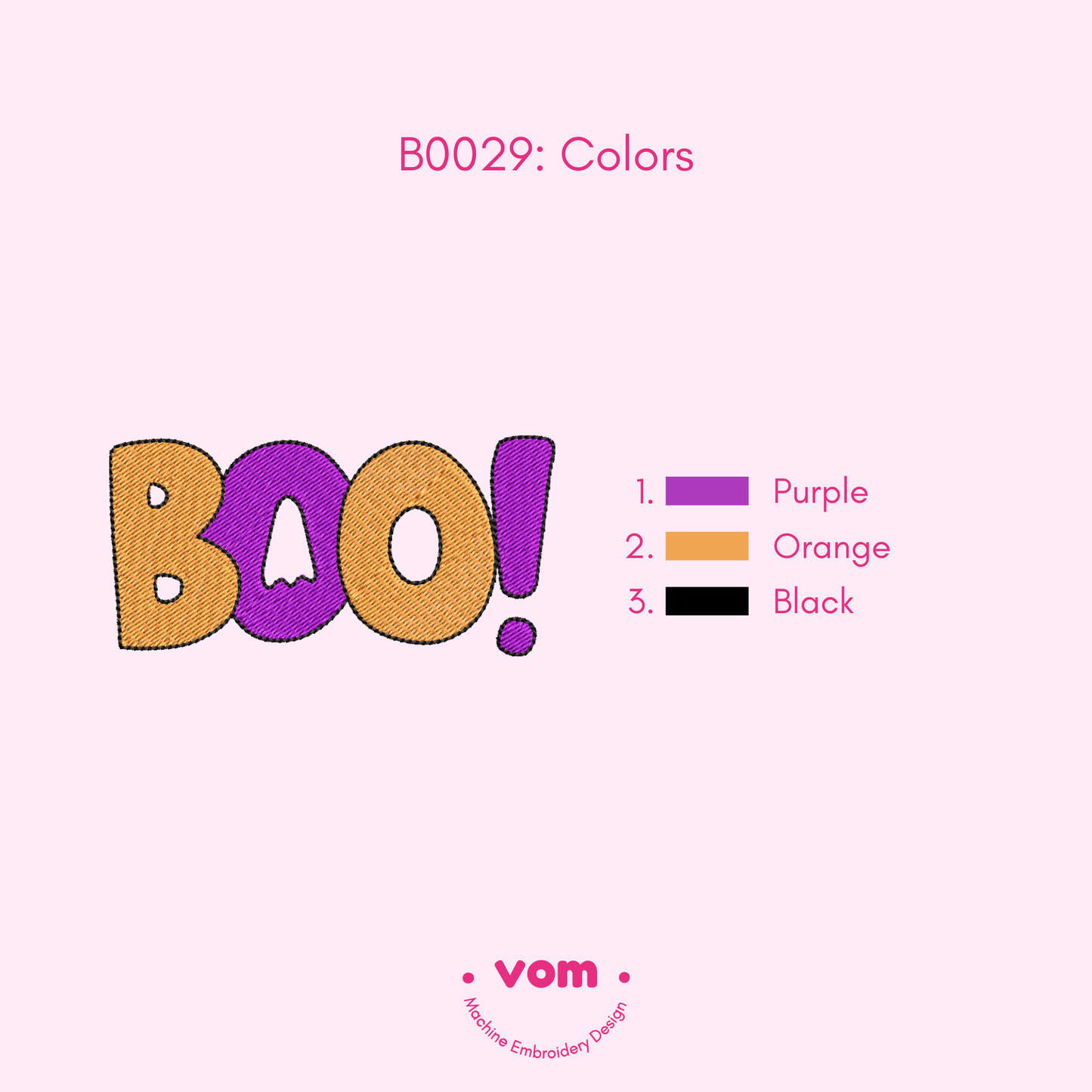 BOO! Halloween Text Embroidery - Fun & Spooky Letters - Machine Embroidery Design