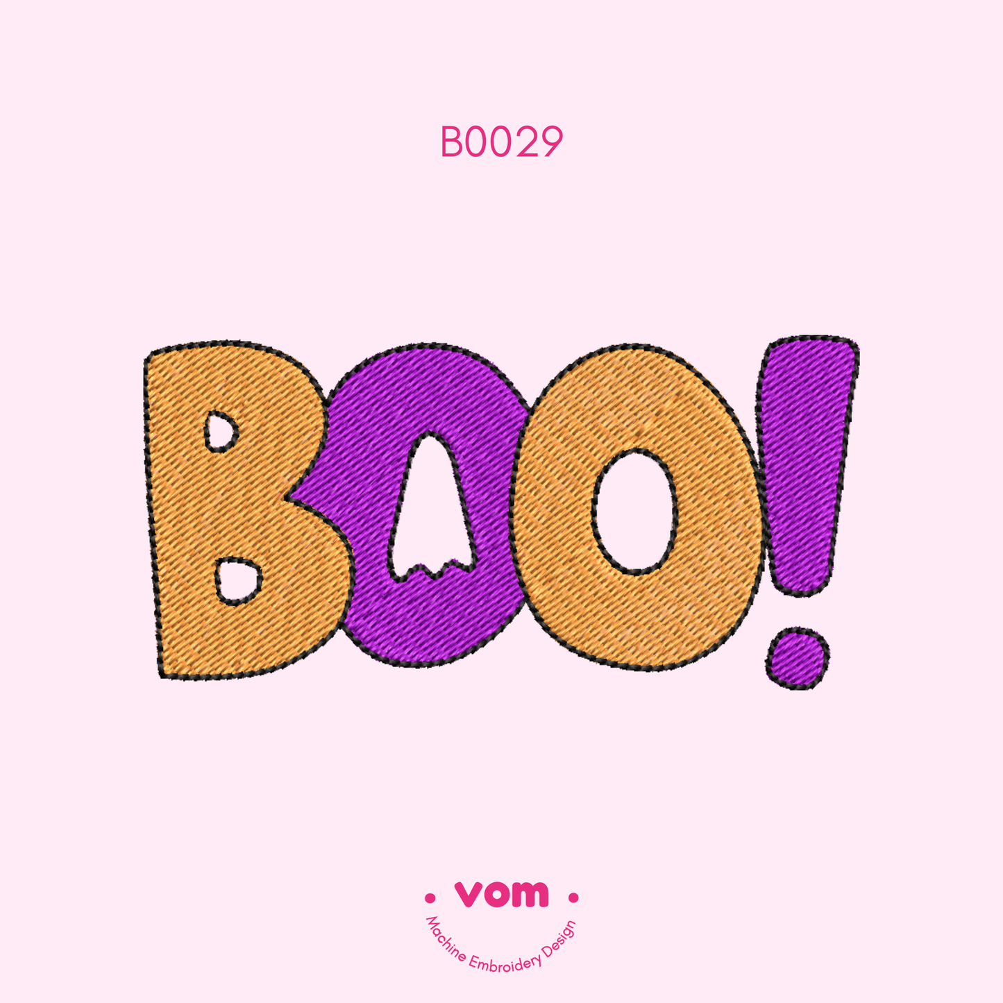 BOO! Halloween Text Embroidery - Fun & Spooky Letters - Machine Embroidery Design
