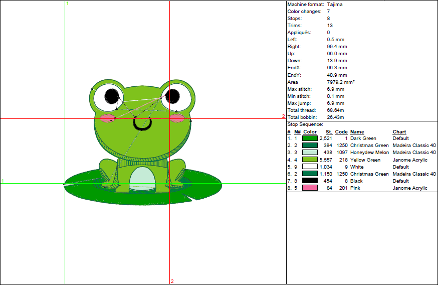 Frog on Lily Pad Embroidery Design - Cute Baby & Kids Digital Pattern - 5 Sizes