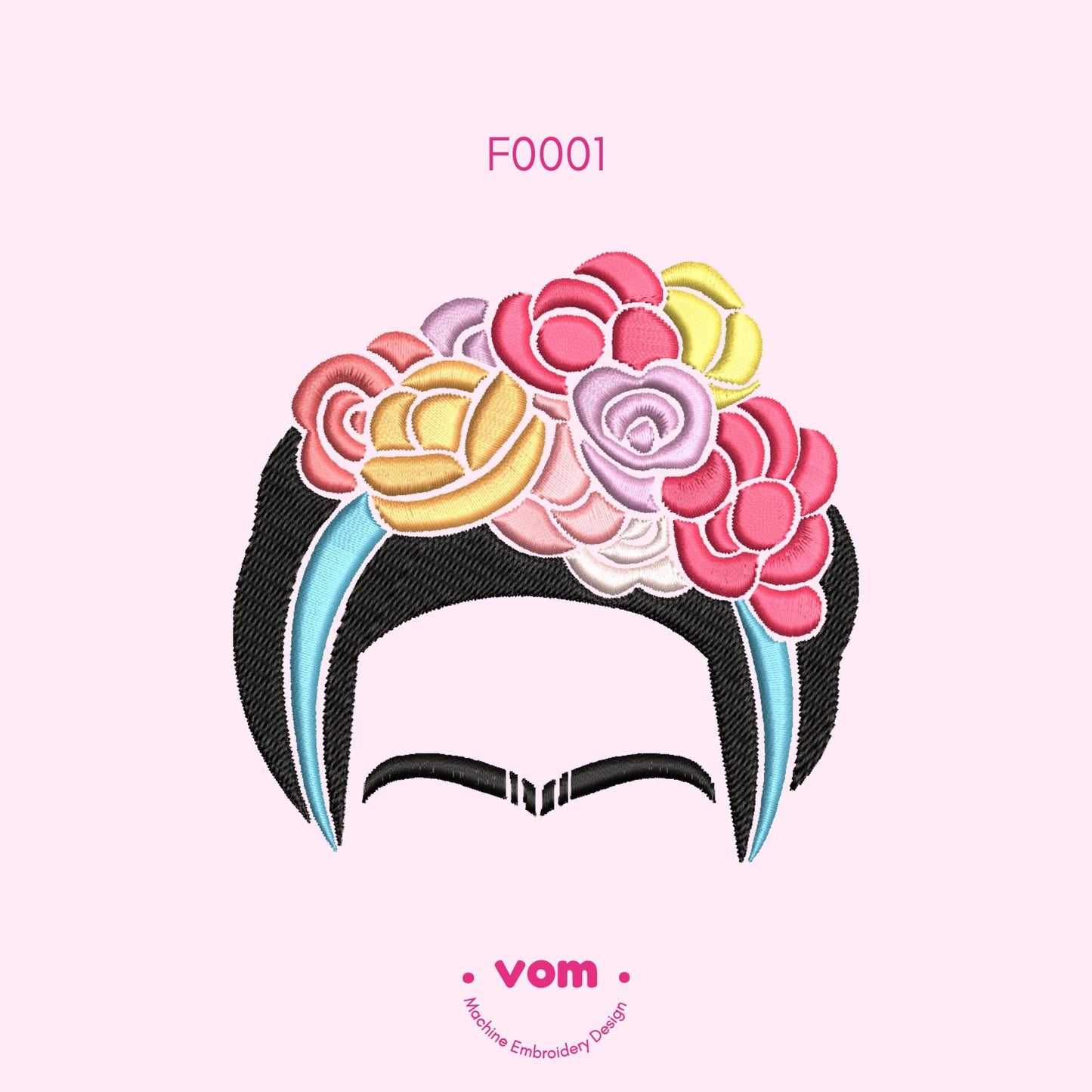 Frida Embroidery Design - 8 sizes! - Instant Download