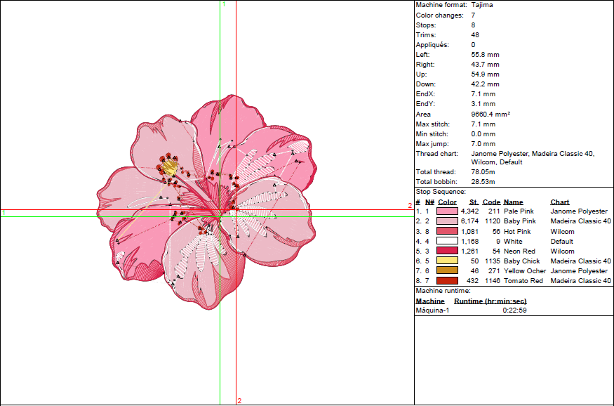 Realistic Hibiscus Embroidery Design - Delicate Floral File in 7 Sizes
