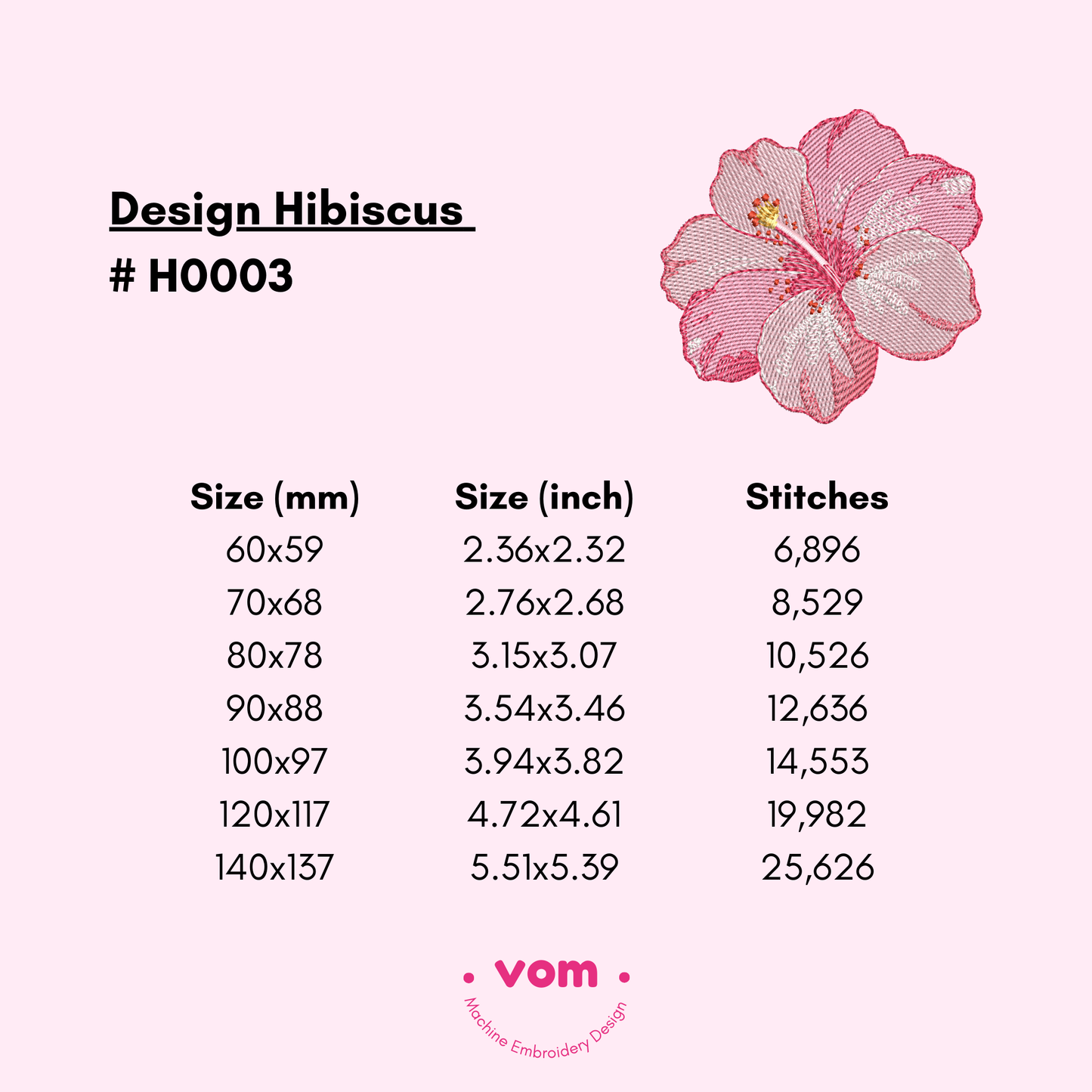 Realistic Hibiscus Embroidery Design - Delicate Floral File in 7 Sizes