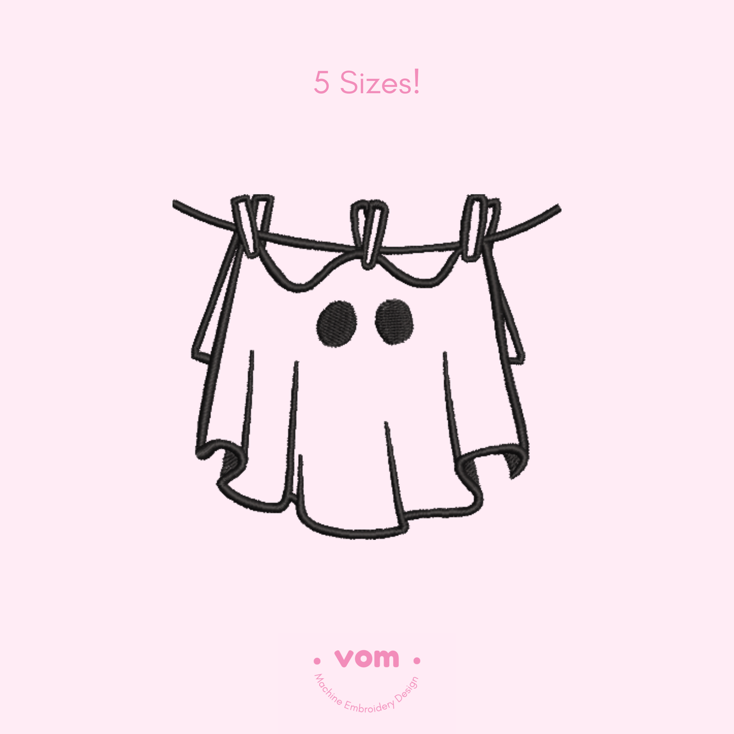 Halloween Ghost Embroidery Design – Cute Halloween Pattern for Machine Embroidery