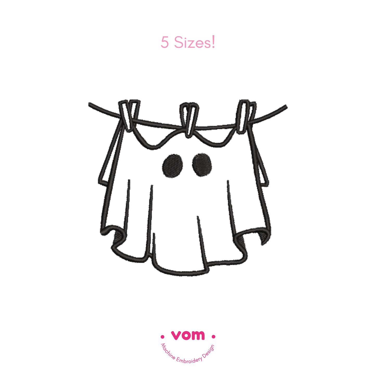 Halloween Ghost Embroidery Design – Cute Halloween Pattern for Machine Embroidery