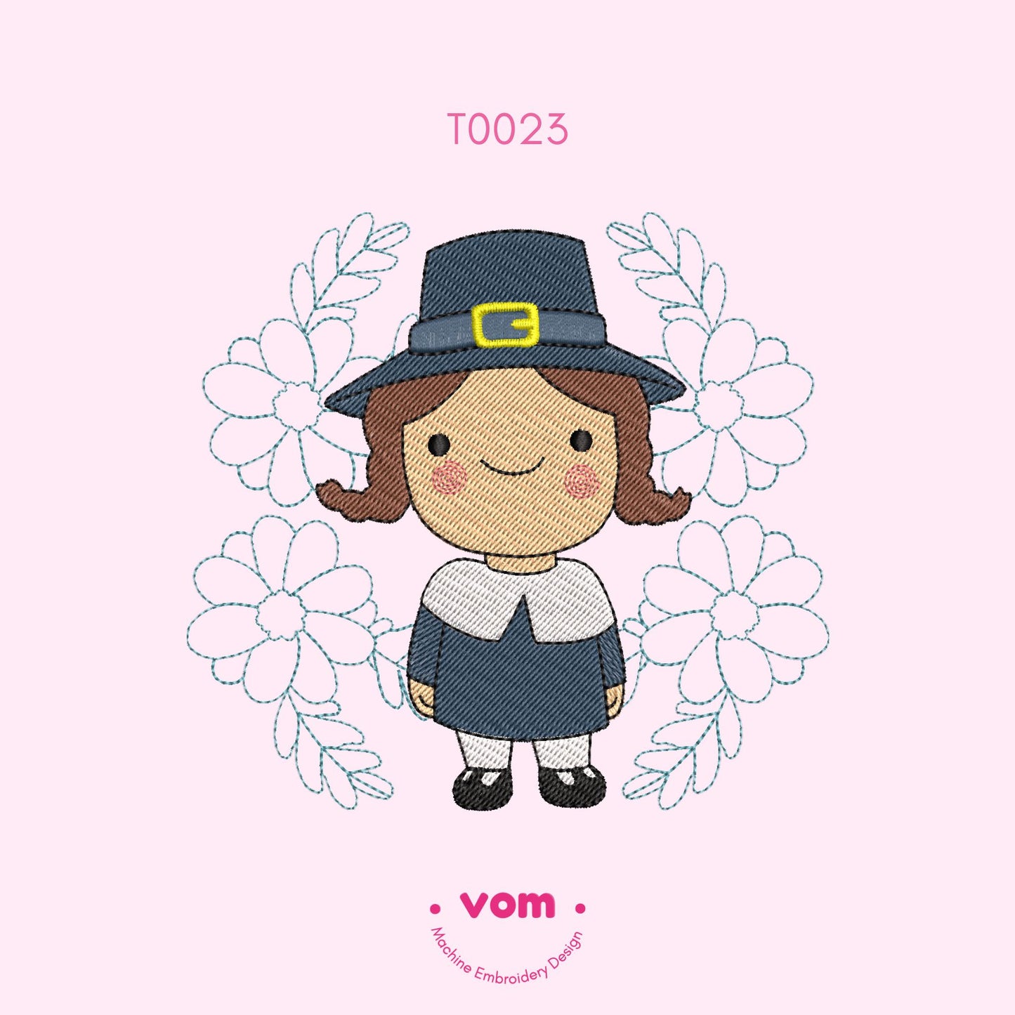 Little Pilgrim Embroidery Design - 7 Sizes