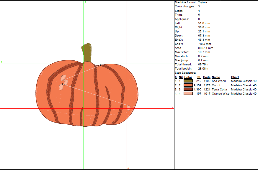 Pumpkin Embroidery Design – Fall & Halloween Machine Pattern (7 Sizes)