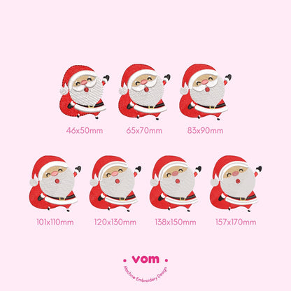 Santa Claus Embroidery Design - Cute and Festive Christmas Pattern for Machine Embriodery - Digital File - 7 Sizes