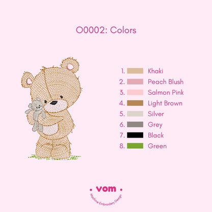 Little Bear - Rippled Machine Embroidery Design - 7 Sizes!