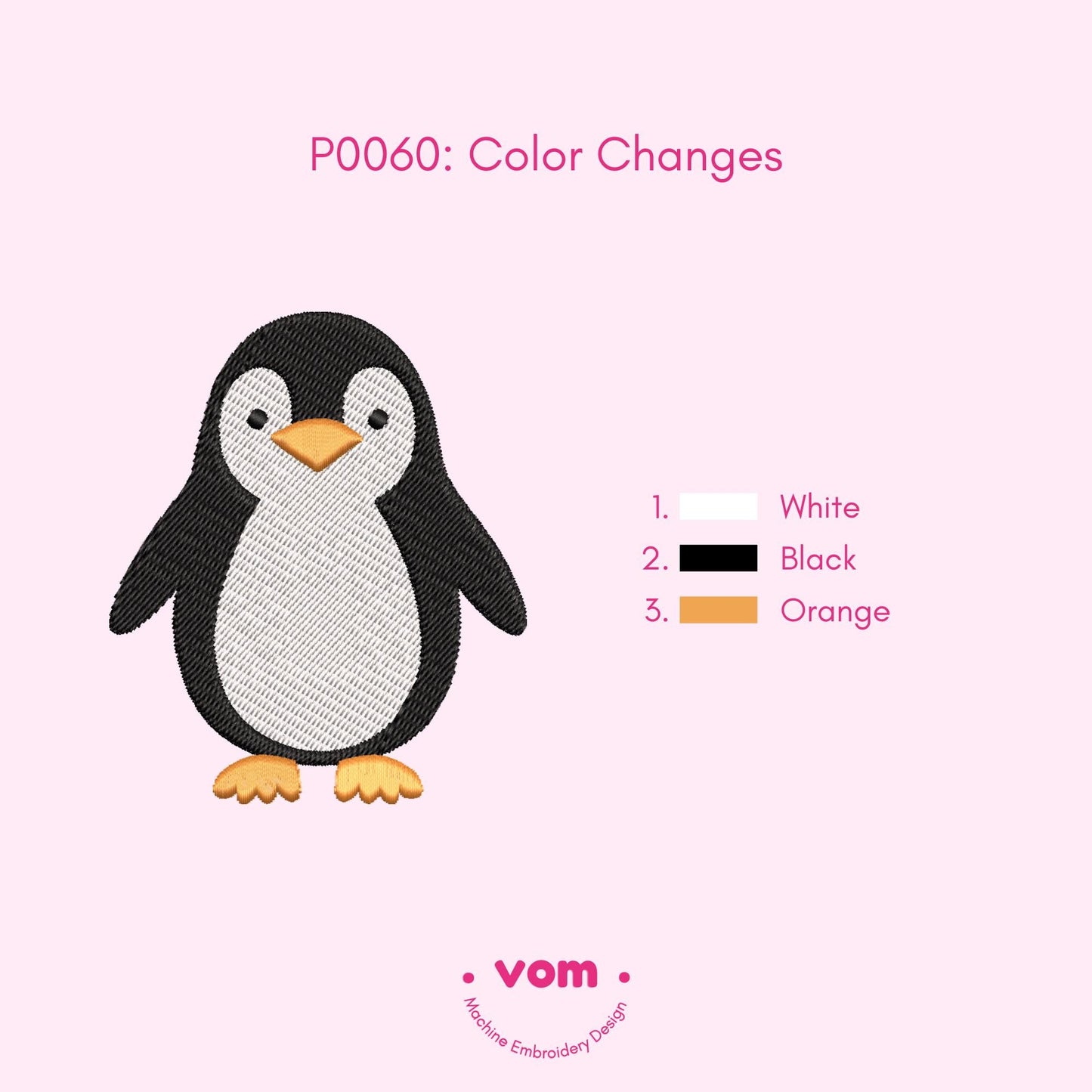 Cute Penguin Embroidery Design - Winter Animal Pattern for Kids - Embroidery Machine File - 9 Sizes