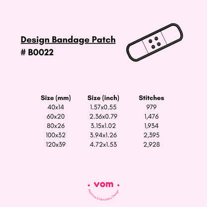 Bandage Patch - Simple Applique Embroidery Design - 5 Sizes