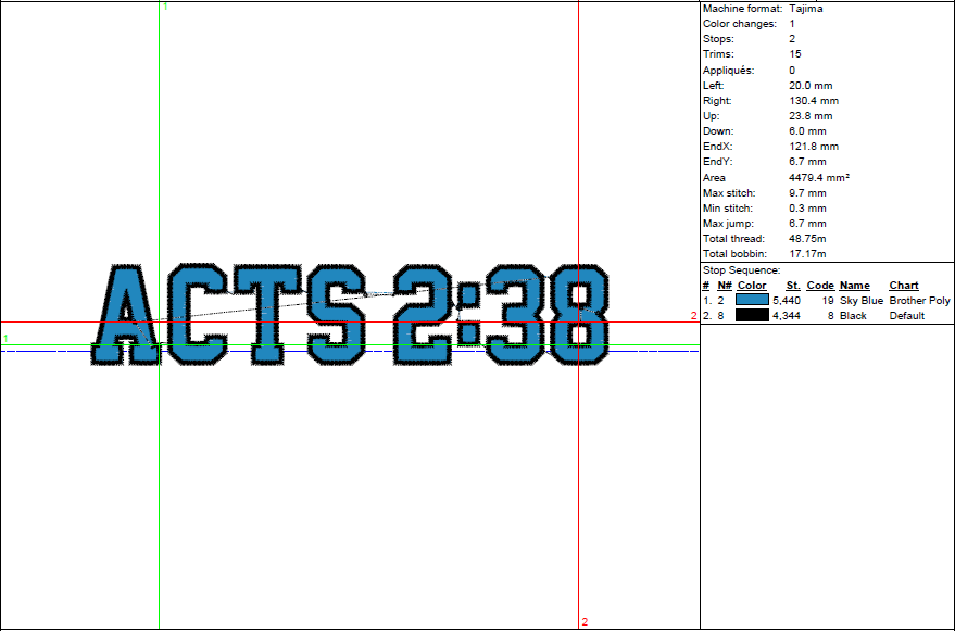 Acts 2:38 Embroidery Design – Bible Verse File in 5 Sizes