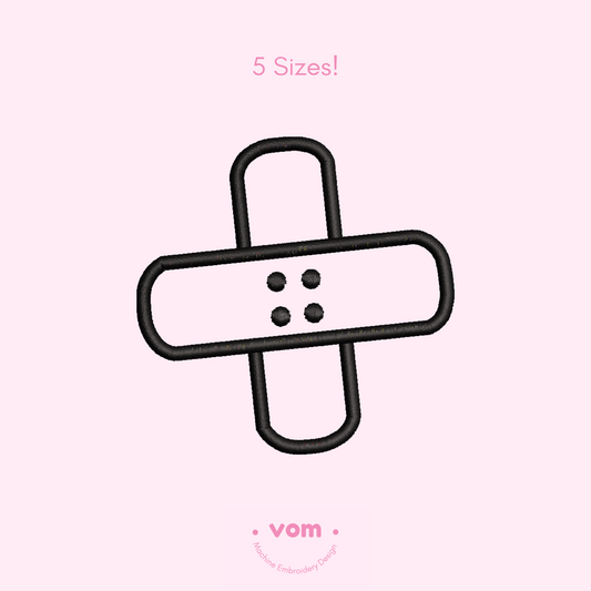 Bandage Patch - Simple Embroidery Design - 5 Sizes