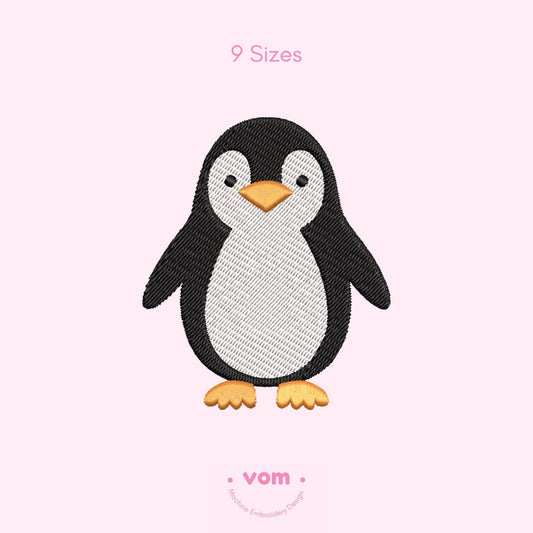 Cute Penguin Embroidery Design - Winter Animal Pattern for Kids - Embroidery Machine File - 9 Sizes