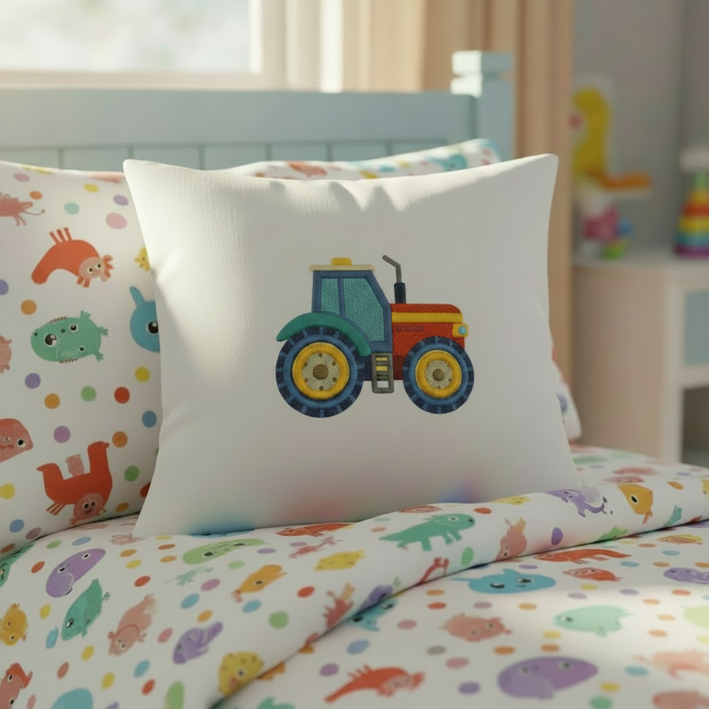 Cute Tractor Embroidery Design – 5 Sizes – Machine Embroidery File