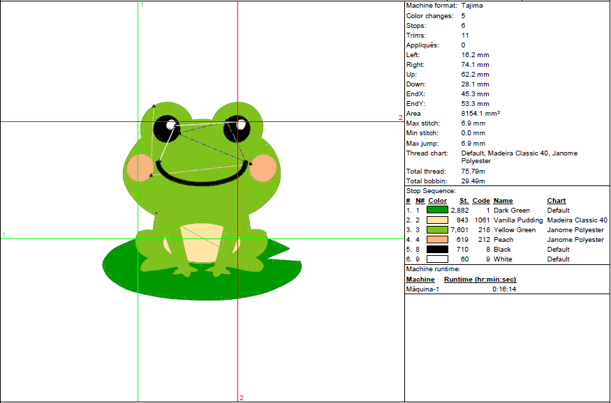 Cute Frog Embroidery Design - Baby Animal Pattern in 6 Sizes