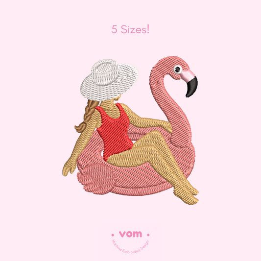 Flamingo Float Girl - Summer Pool Woman
