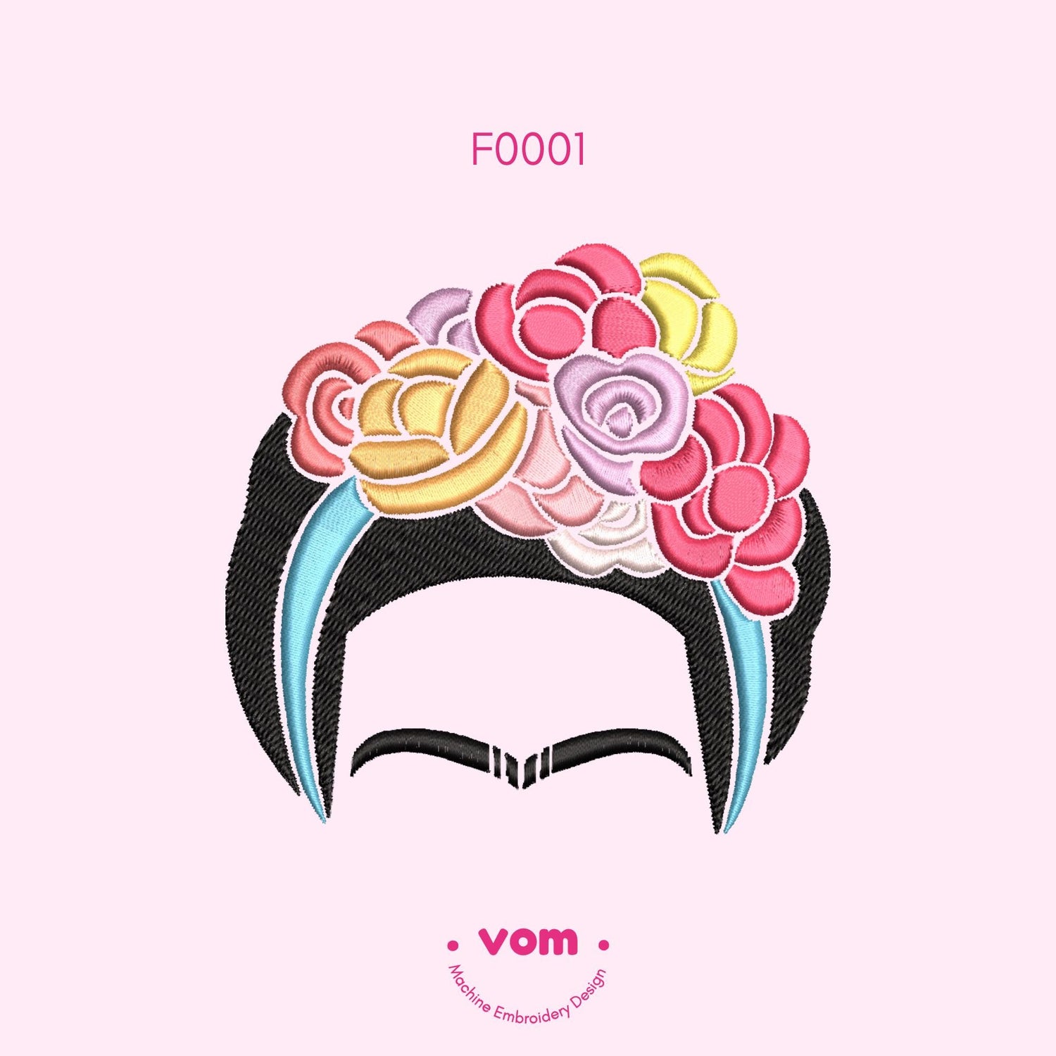Frida Embroidery Design - 8 sizes! - Instant Download