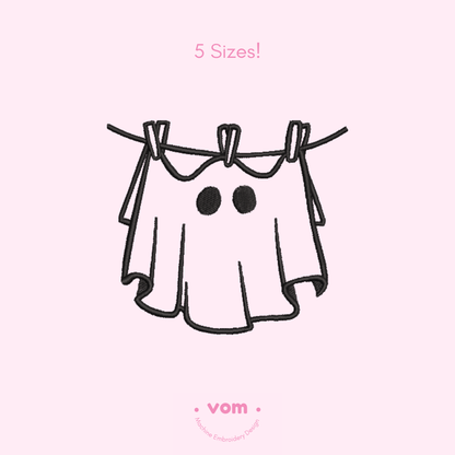 Halloween Ghost Embroidery Design – Cute Halloween Pattern for Machine Embroidery