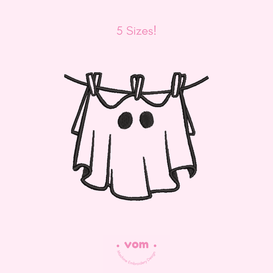 Halloween Ghost Embroidery Design – Cute Halloween Pattern for Machine Embroidery