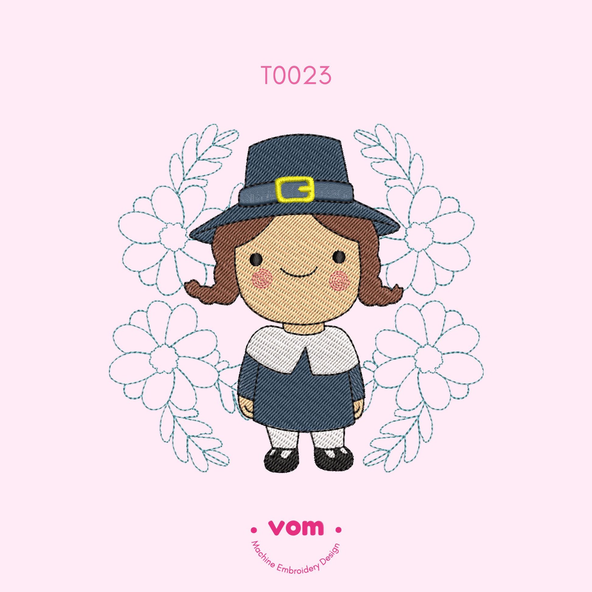 Little Pilgrim Embroidery Design - 7 Sizes