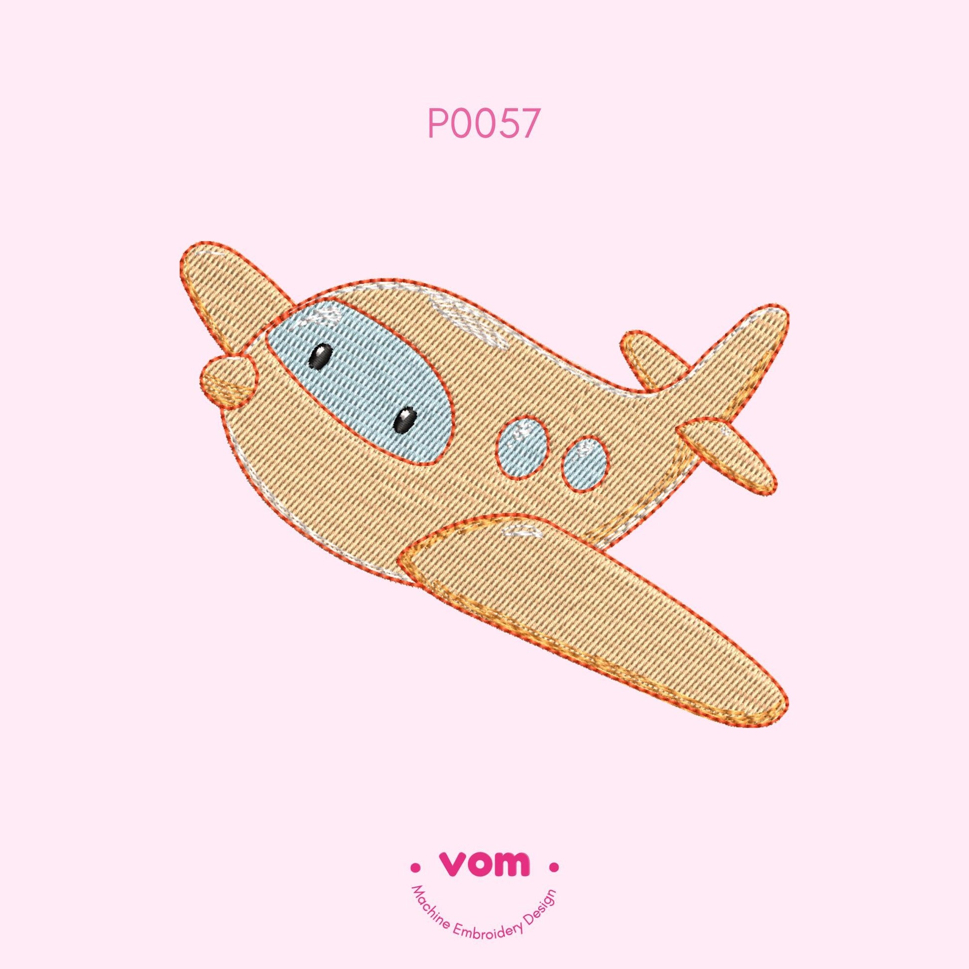 Cute Airplane Embroidery Design - Baby Plane Machine Embroidery Pattern - 7 Sizes!