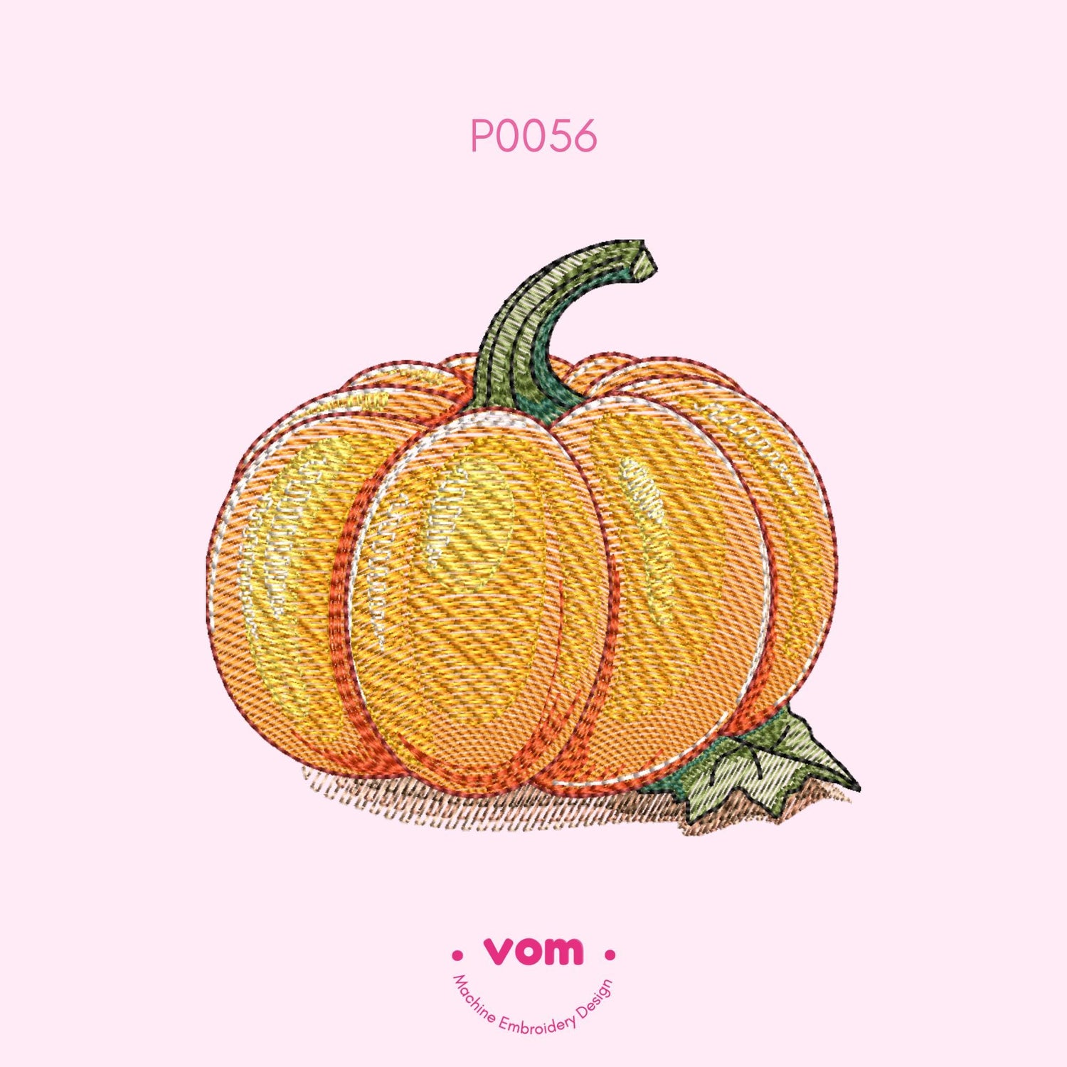 Rippled Pumpkin Machine Embroidery Design - Autumn Harvest Embroidery Pattern - 7 Sizes!