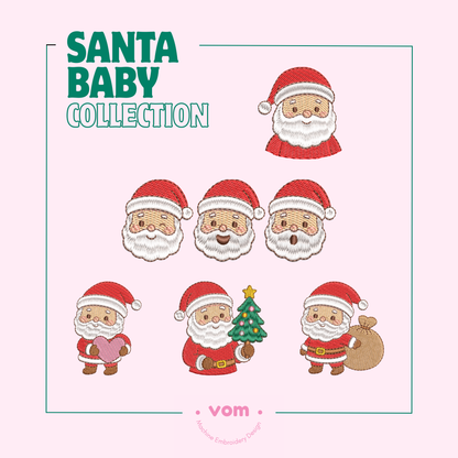 Santa Baby Collection – Complete Christmas Embroidery Bundle for Kids, Cute Santa Machine Embroidery Designs (5 Designs, Multiple Sizes)