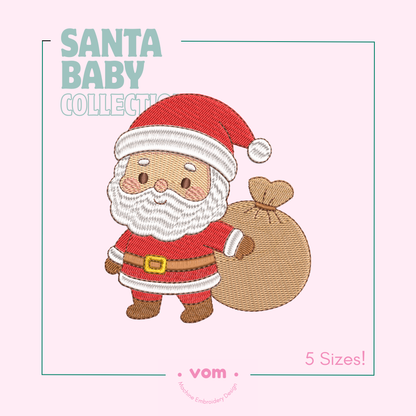Santa Baby Embroidery Collection - 5 Cute Baby Santa - Machine Embroidery Designs