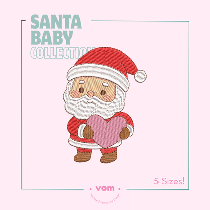 Santa Baby Embroidery Collection - 5 Cute Baby Santa - Machine Embroidery Designs