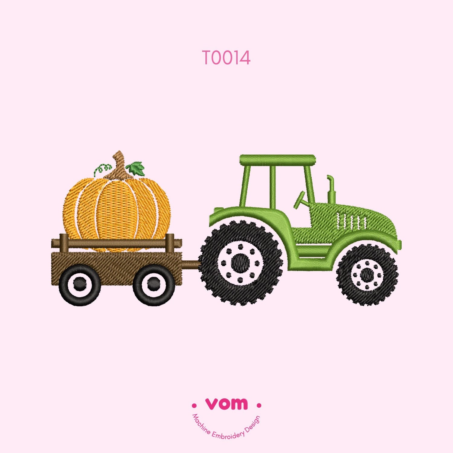 Tractor with Pumpkins Embroidery Design - Fall Harvest Truck Embroidery File - Autumn Farmhouse Pattern - 7 Sizes!