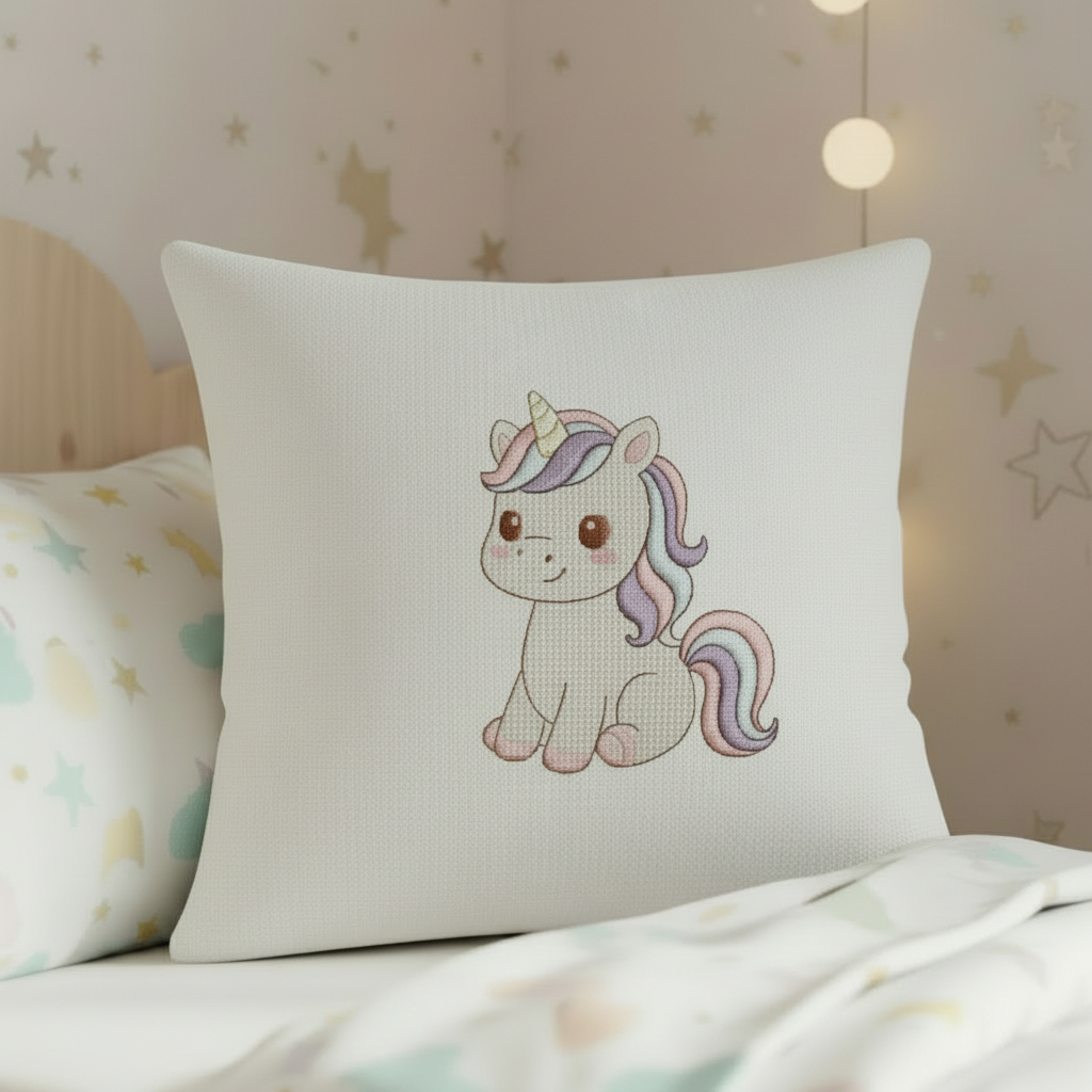 Cute Unicorn Embroidery Design – 5 Sizes – Machine Embroidery File
