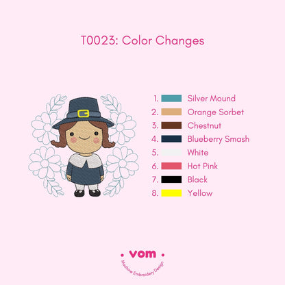 Little Pilgrim Embroidery Design - 7 Sizes