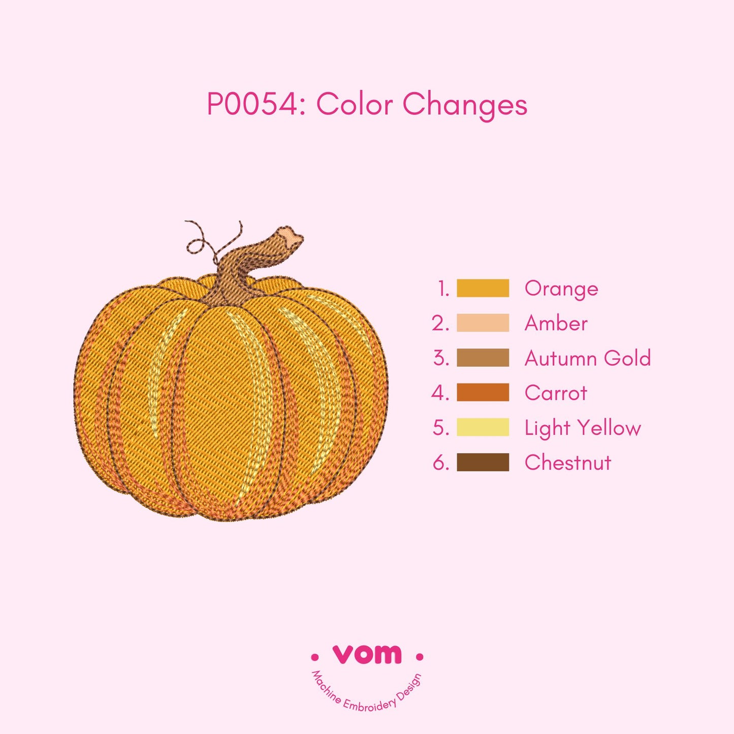 Pumpkin Machine Embroidery Design - Autumn Harvest Embroidery Pattern - 7 Sizes!